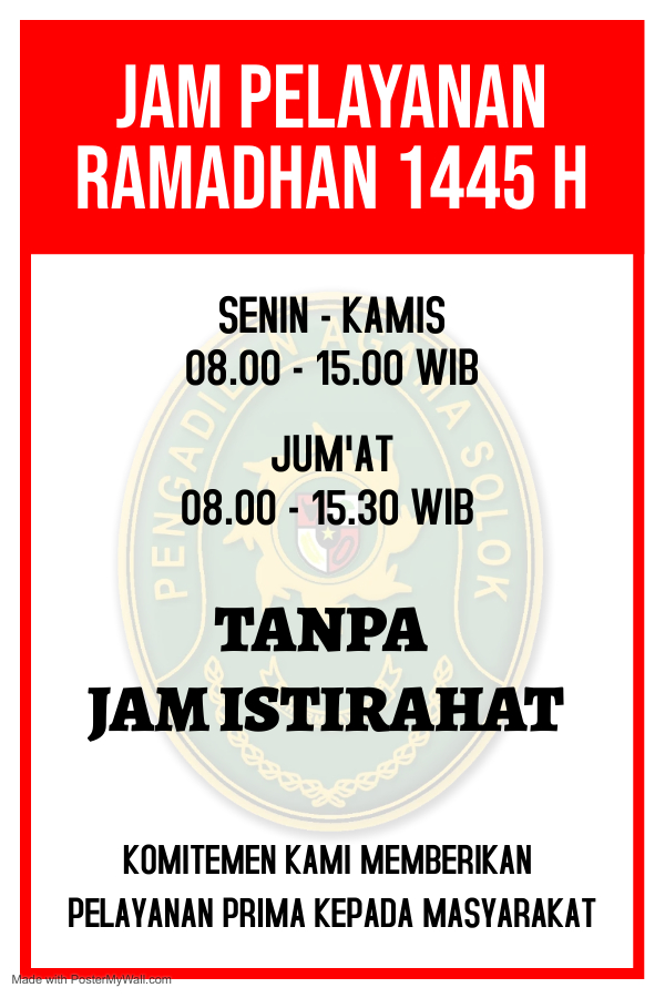 jam layanan bulan ramadhan 1445 h